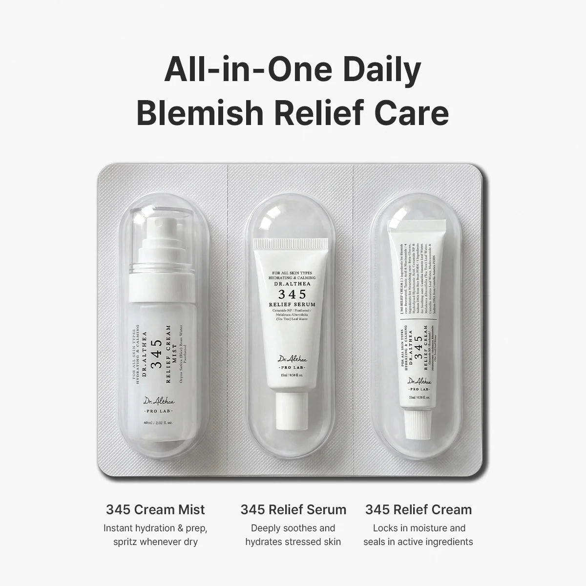 Dr. Althea 345 Relief Travel Kit 3 pasos