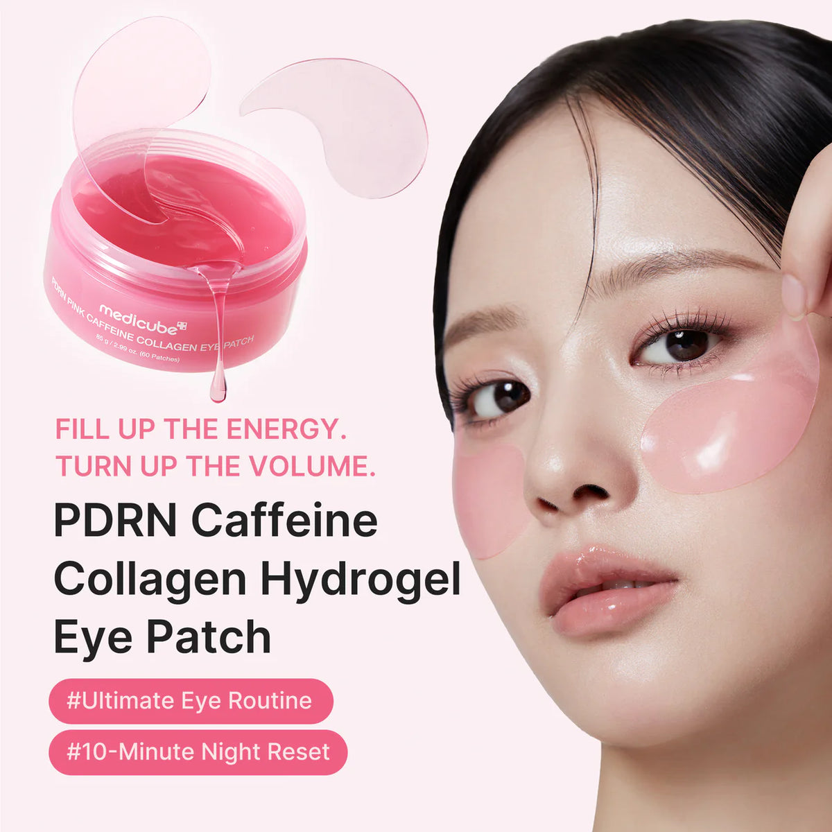 Medicube PDRN Pink Caffeine Collagen Eye Patch – 60 parches